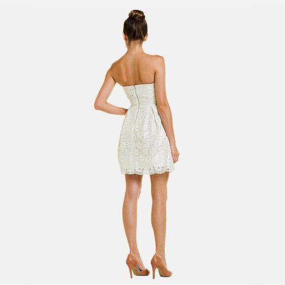 Lilly Pulitzer Marielle Cameo White Race For This Lace Strapless Dress - Picture 12 of 12